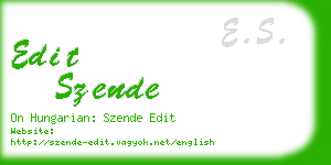 edit szende business card